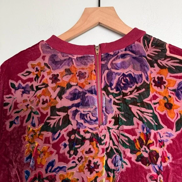 Free People Sweet Echoes Red Plum Velvet Mini Dress - Picture 10 of 10